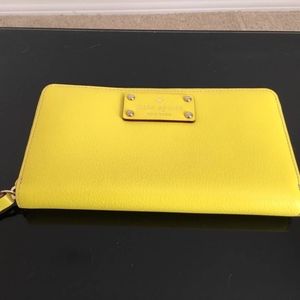 Kate Spade yellow leather wallet - never used